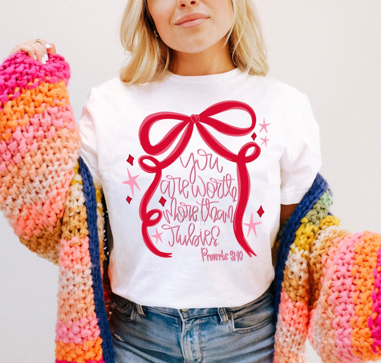 You are Worth More Than Rubies-Turquoise Comfort Color Graphic T