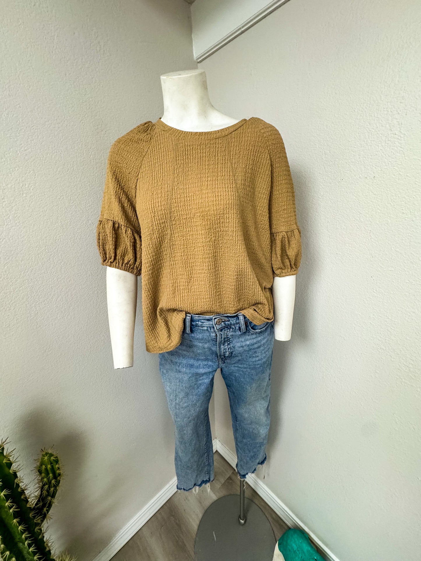 Taupe Bell Sleeve Top
