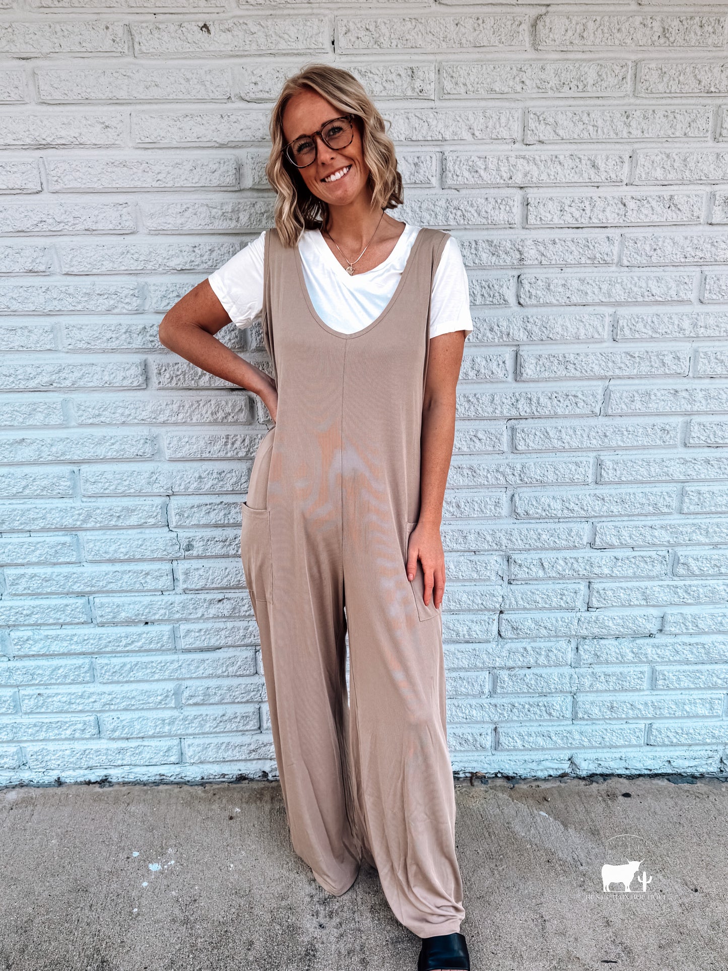 Double Take Full Size Sleeveless Wide Leg Jumpsuit with Pockets