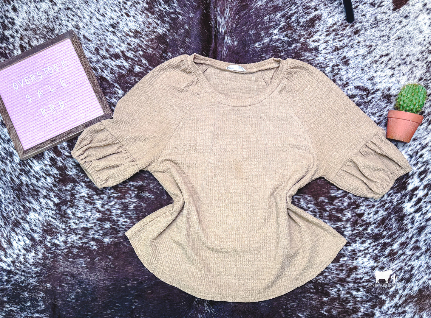 Taupe Bell Sleeve Top