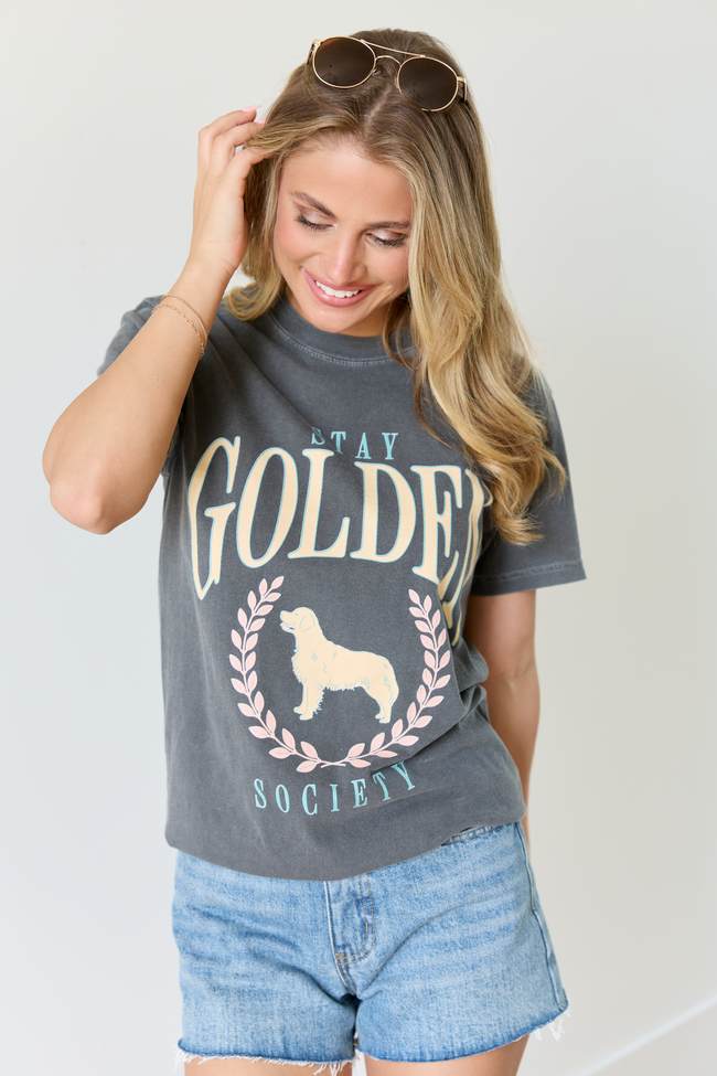 Stay Golden Society Dark Grey Comfort Colors Graphic Tee
