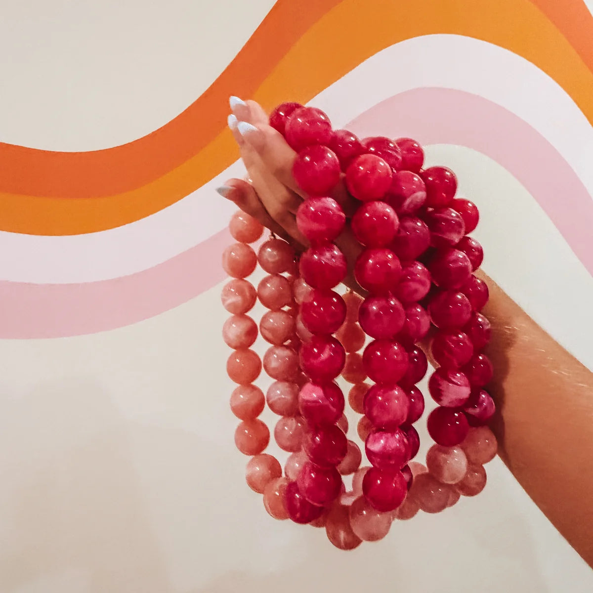 Candy Dot Necklaces-Pink