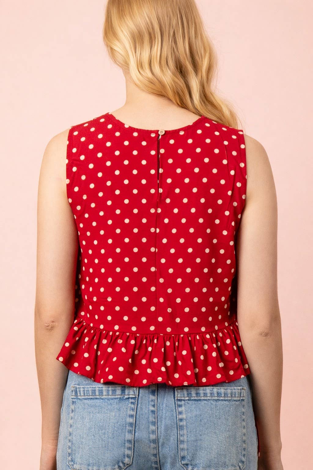 Side Tie Detail Ruffled Top
