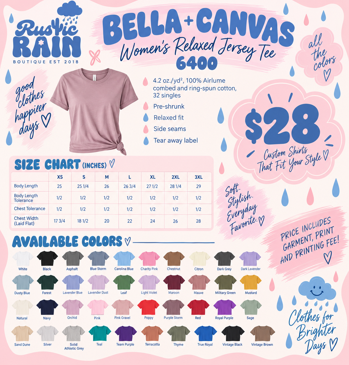 CUSTOM | Bella + Canvas 6400 Women’s Relaxed Jersey Tee
