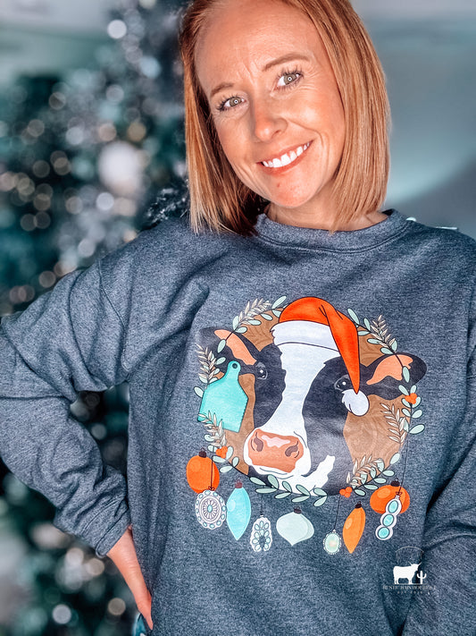Christmas Cow Crewneck