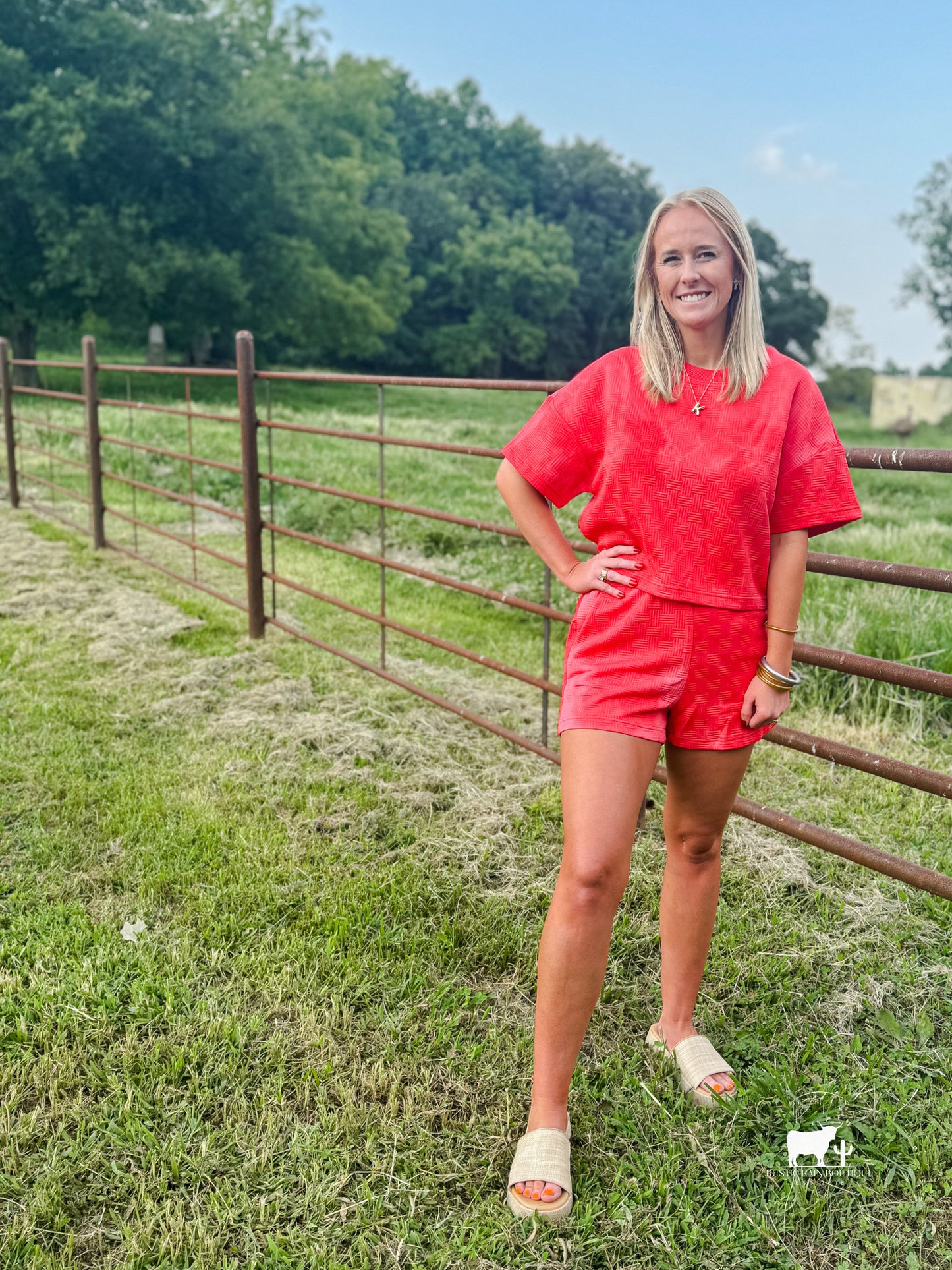 Quilted Washed Comfy Knit Top & Shorts Sets