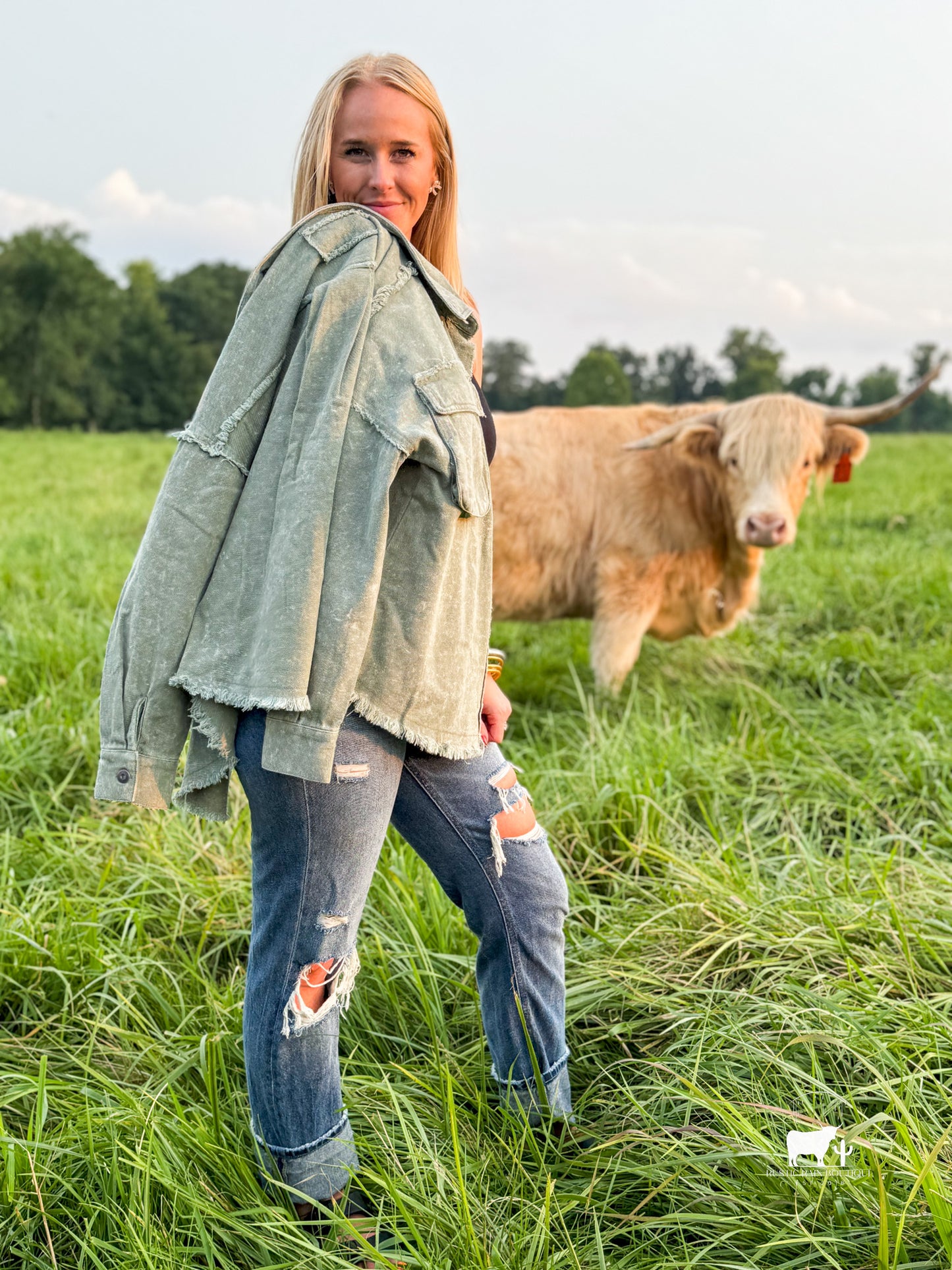 Washed Oversized Casual Denim Shacket Jacket