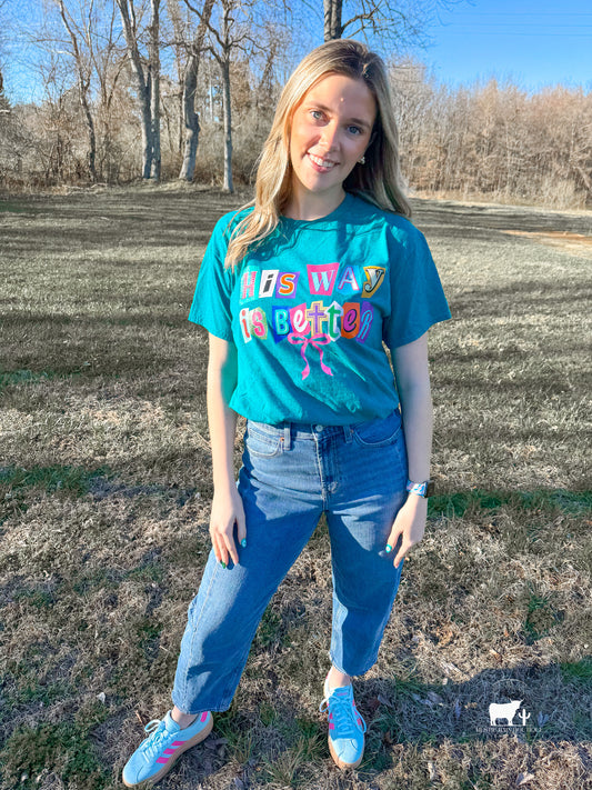 His Way is Better - Antique Jade Gildan Brand Short Sleeve