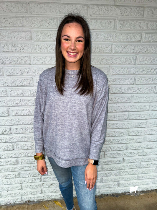 Heather Grey Oversized Sweater