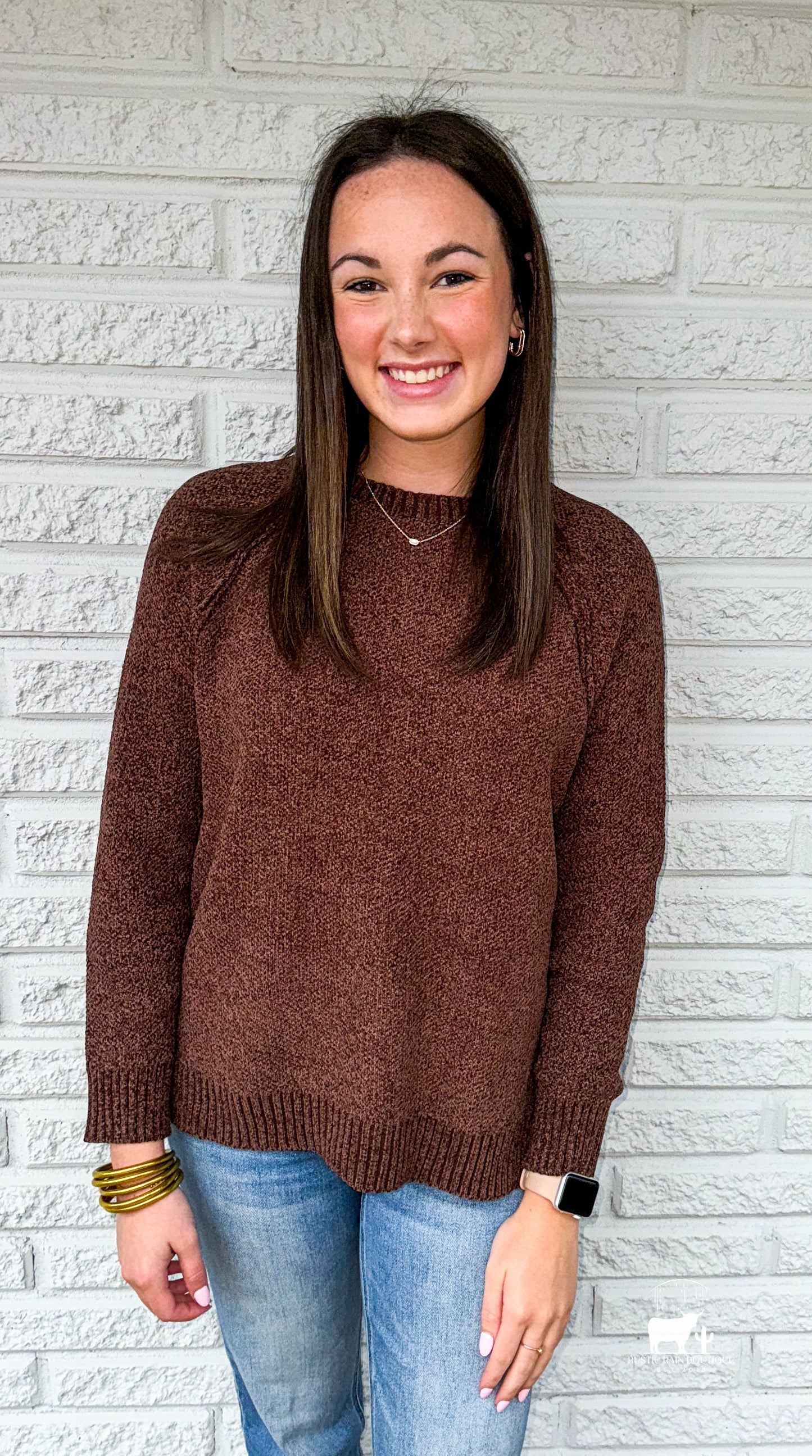 Brown Round Neck Sweater