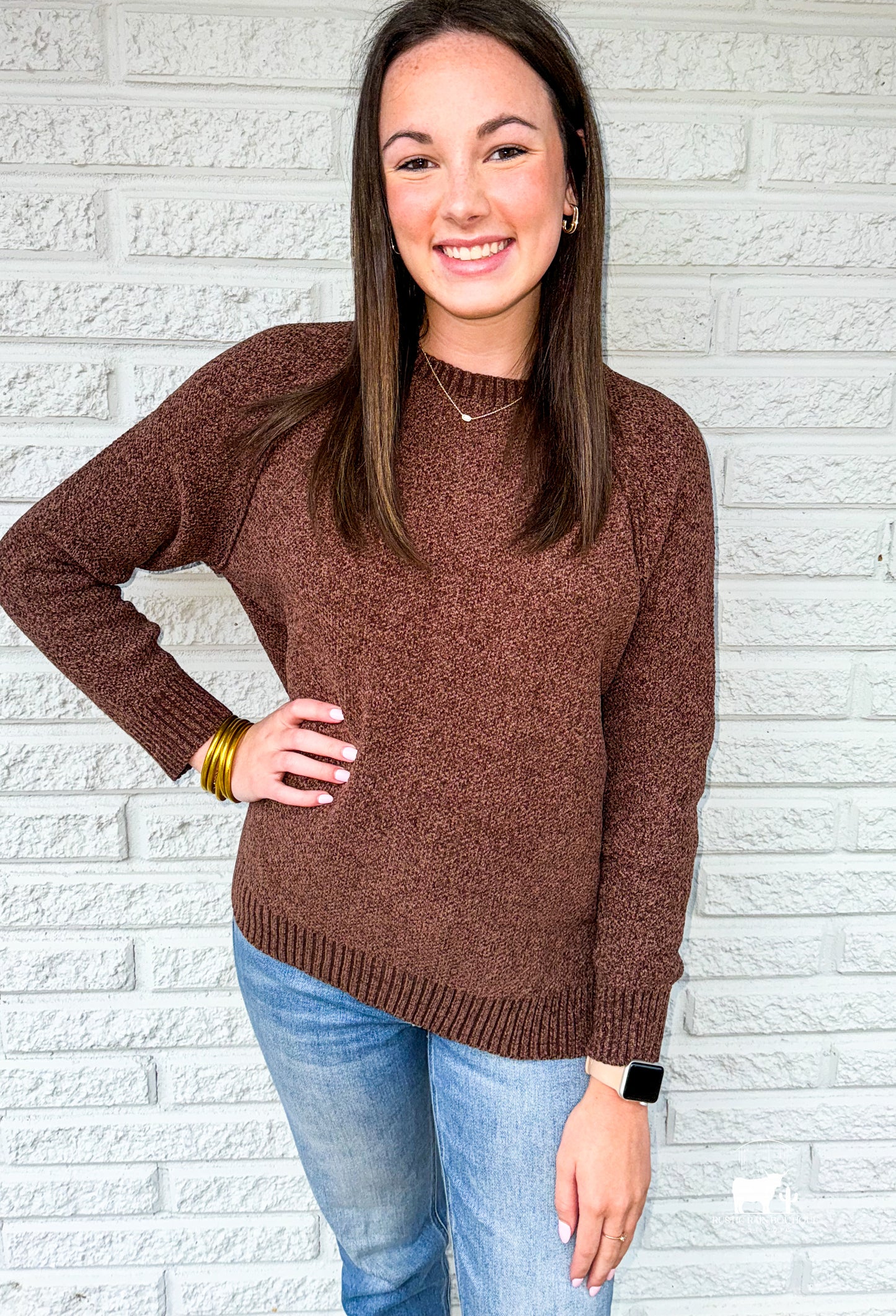 Brown Round Neck Sweater