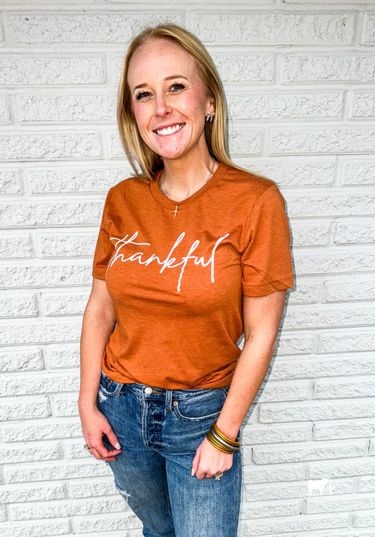 Thankful - Burnt Orange Graphic T