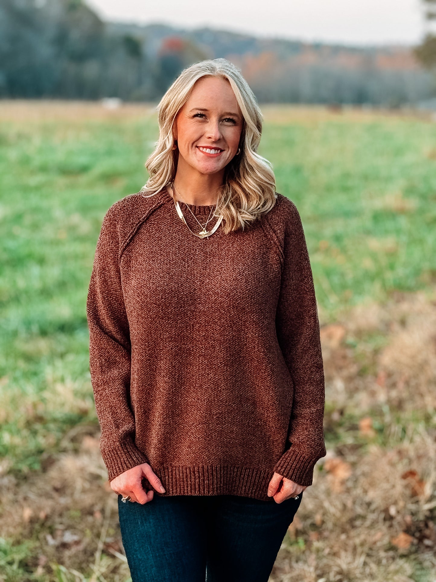 Brown Round Neck Sweater