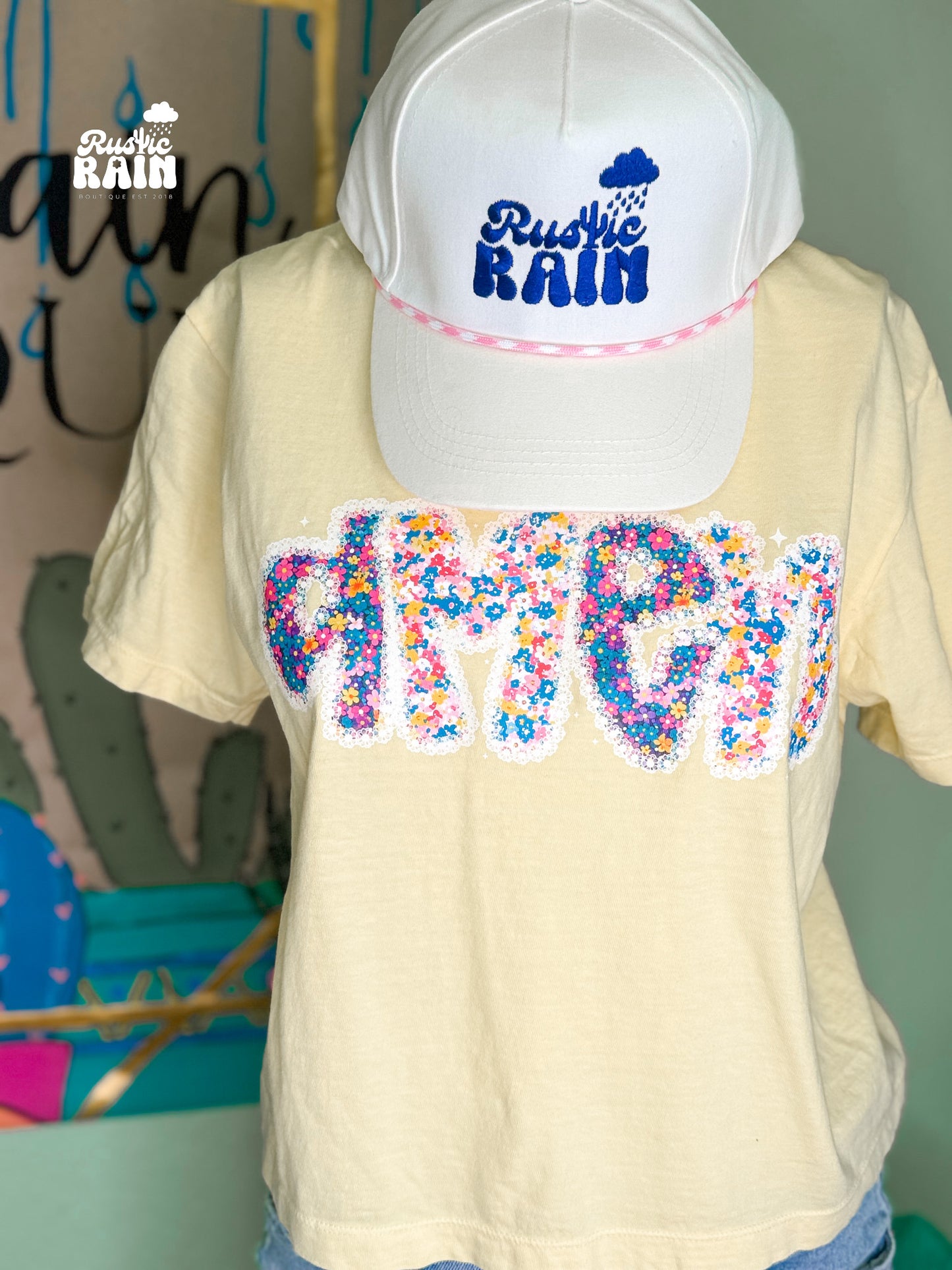 Floral Amen Butter Yellow Box T Graphic