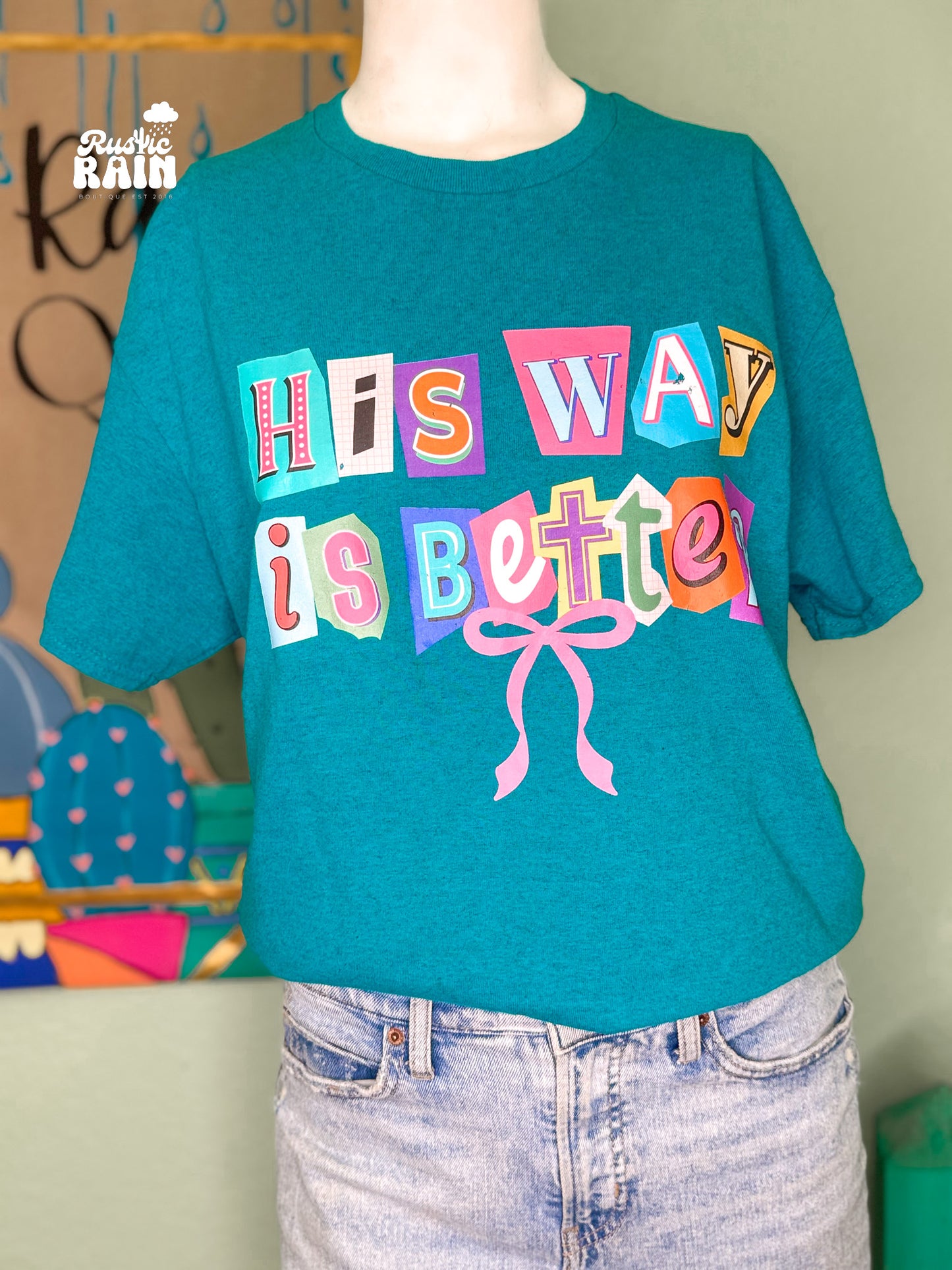 His Way is Better - Antique Jade Gildan Brand Short Sleeve