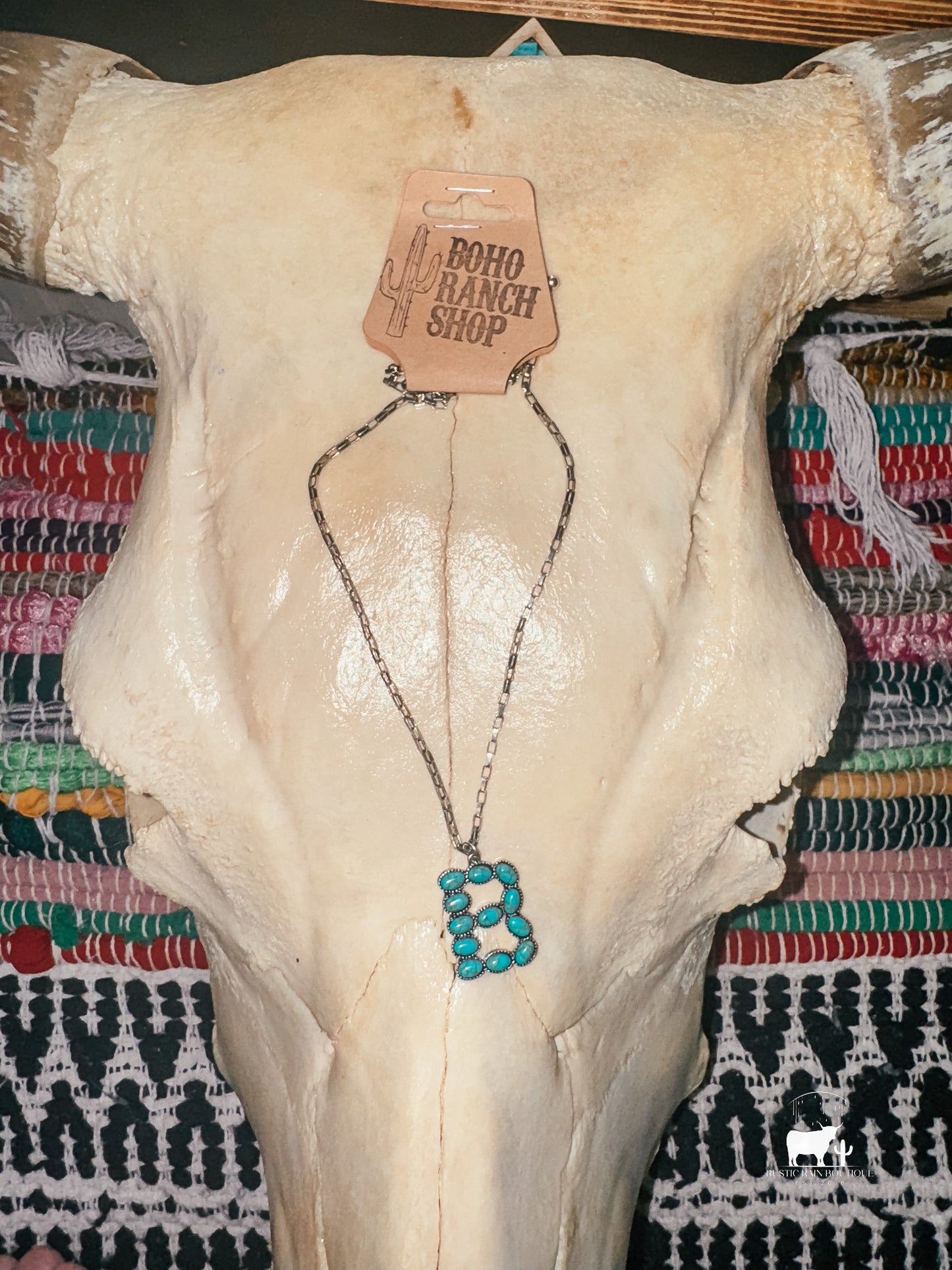 Initial Turquoise Link Chain Necklace