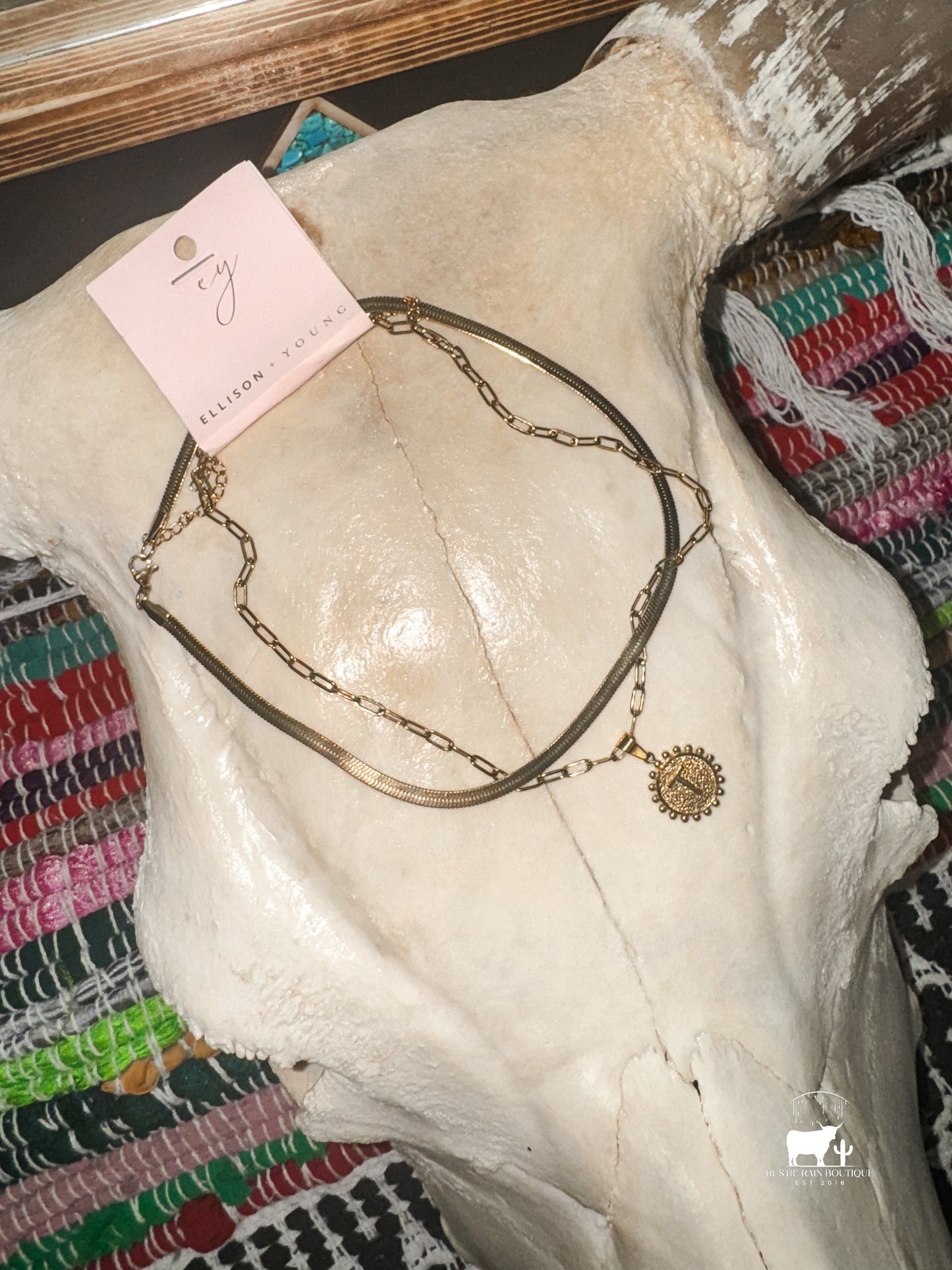 Initial Double Chain Necklace