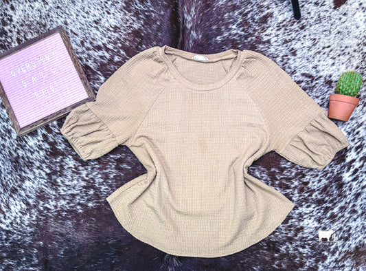 Taupe Bell Sleeve Top