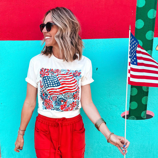 Flag and Flower Tee