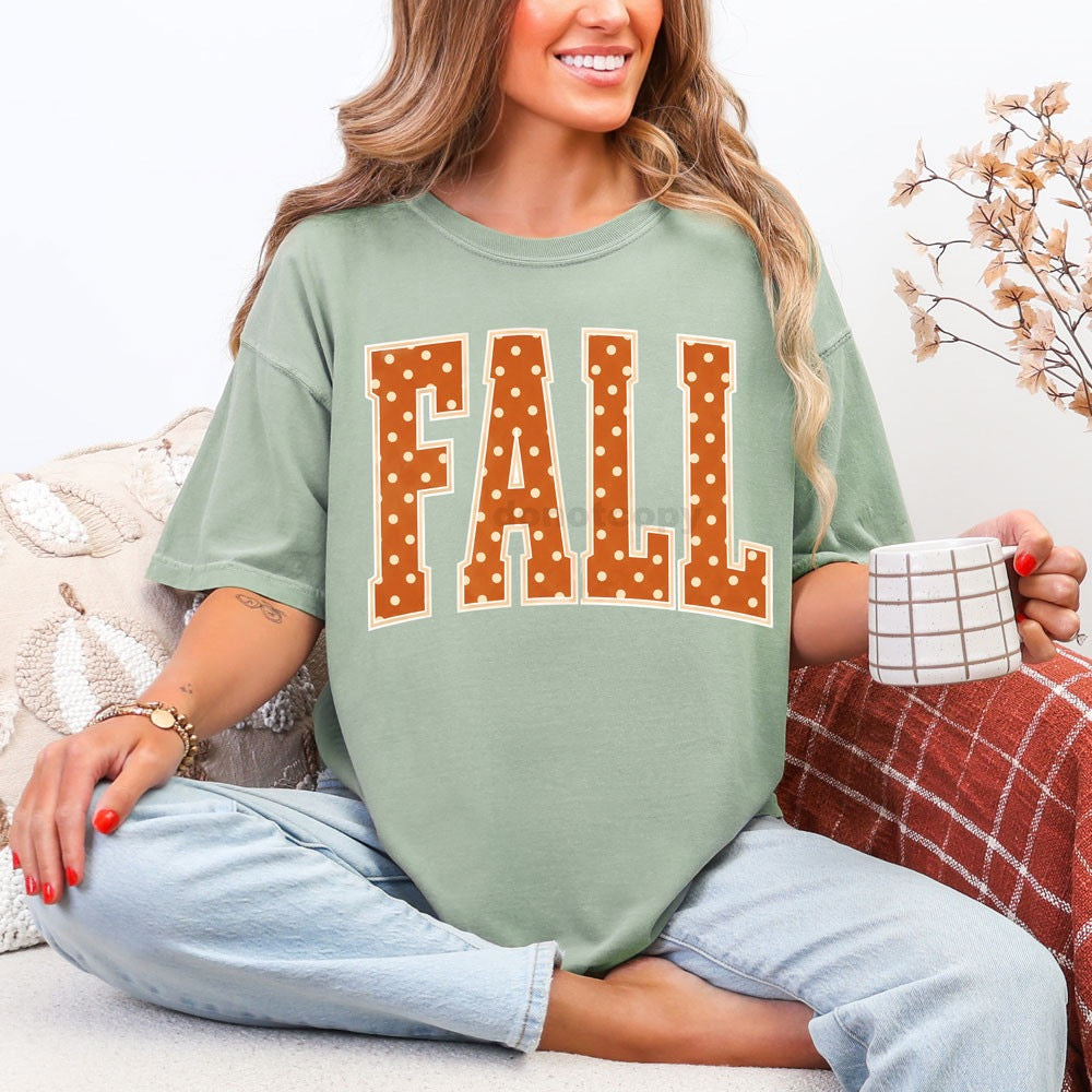 Fall Orange Polka Dot Adult Graphic
