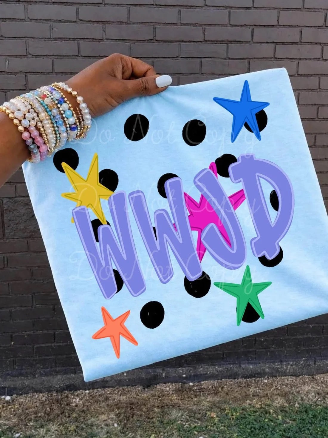 WWJD Polka Dot Stars Adult Graphic