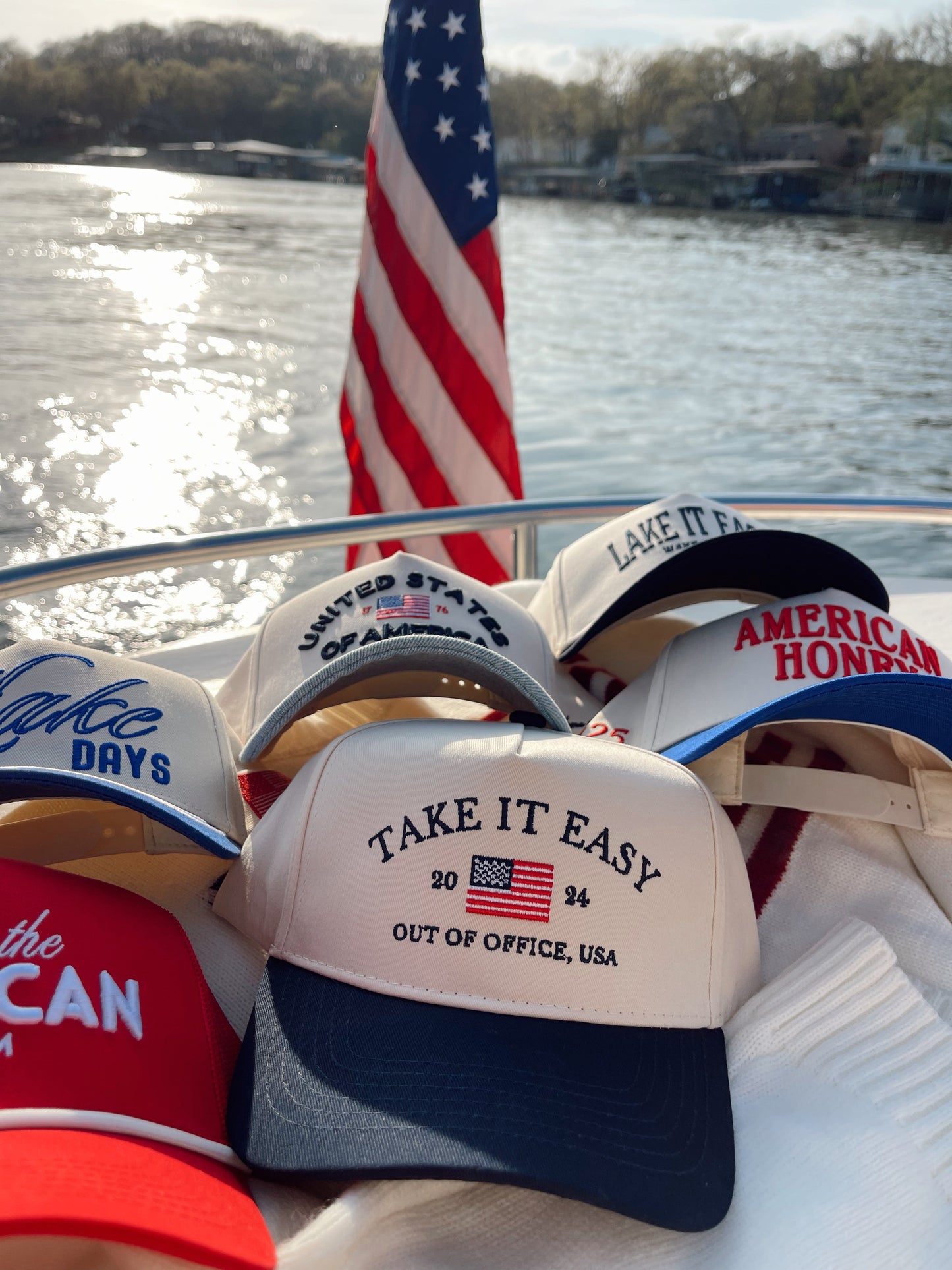 Take it Easy Navy Flag Vintage Trucker Hat